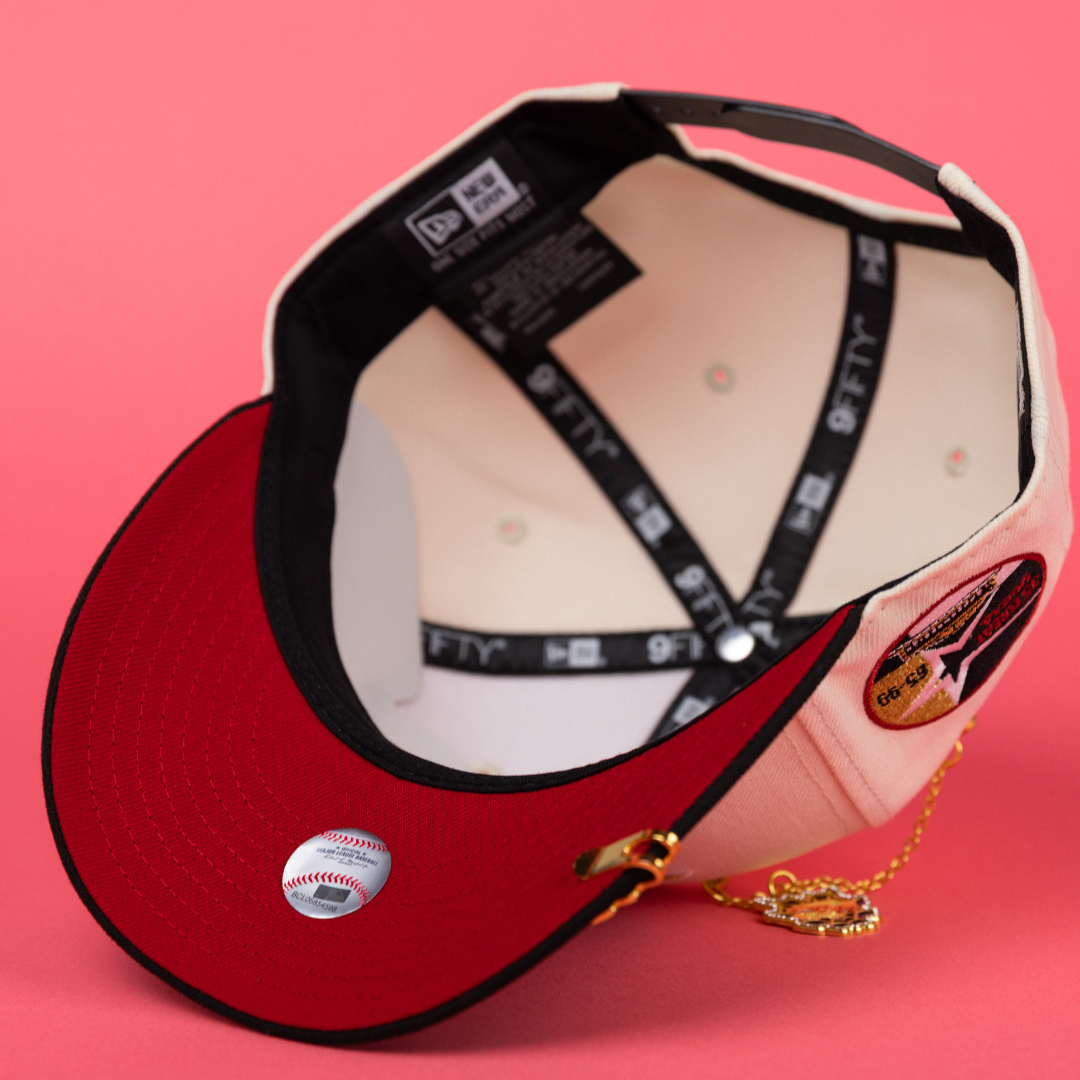 NEW ERA EXCLUSIVE 9FIFTY CHROME/ BLACK HOUSTON ASTROS SNAPBACK W/ 35TH ANNIVERSARY SIDE PATCH