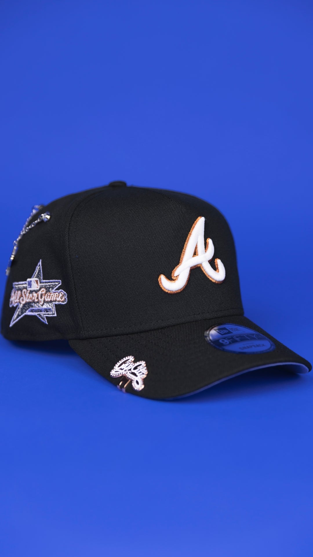 NEW ERA 9FIFTY A-FRAME BLACK ATLANTA BRAVES SNAPBACK W/ ALL STAR GAME SIDE PATCH