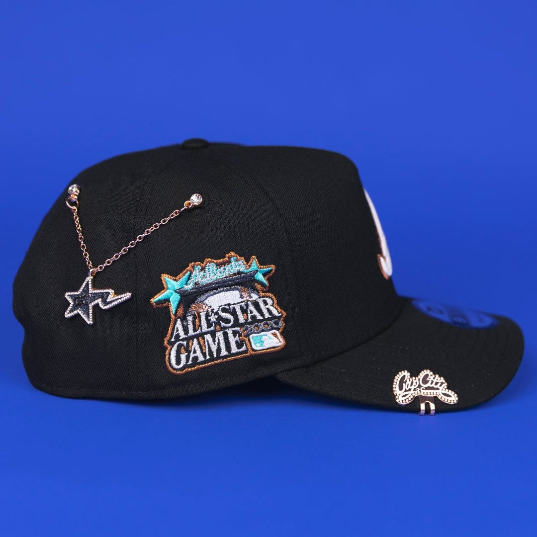 NEW ERA 9FIFTY A-FRAME BLACK ATLANTA BRAVES SNAPBACK W/ 2000 ALL STAR GAME SIDE PATCH