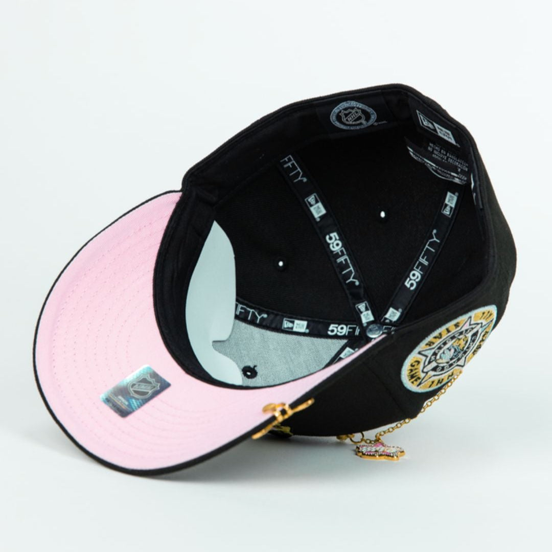 NEW ERA EXCLUSIVE 59FIFTY BLACK CHICAGO BLACKHAWKS W/ ALL STAR GAME SIDE PATCH