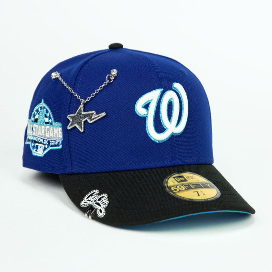 EXCLUSIVOS DE NEW ERA 59FIFTY BLUE/ICY BLUE WASHINGTON NATIONALS CON PARCHE DE TEMPORADA INAUGURAL 2008 