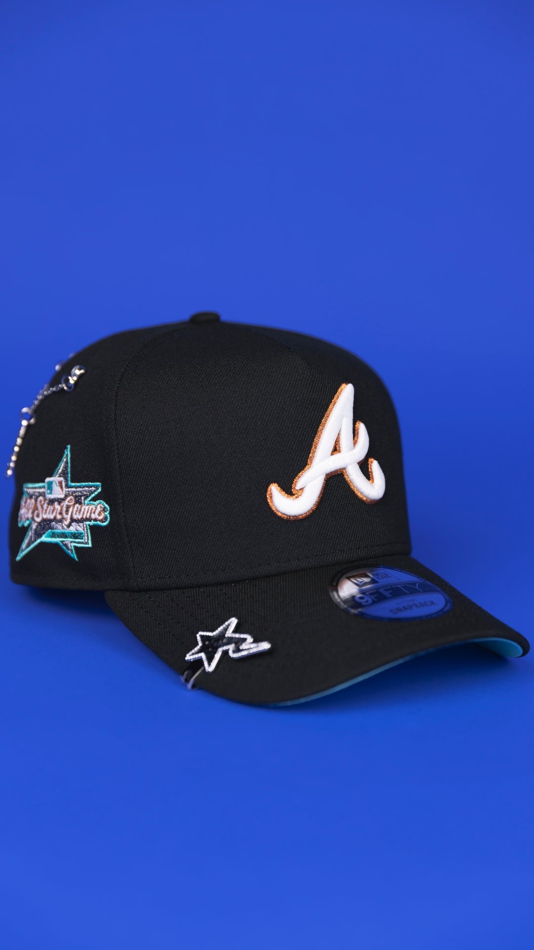NEW ERA 9FIFTY A-FRAME BLACK ATLANTA BRAVES SNAPBACK W/ ALL STAR GAME SIDE PATCH