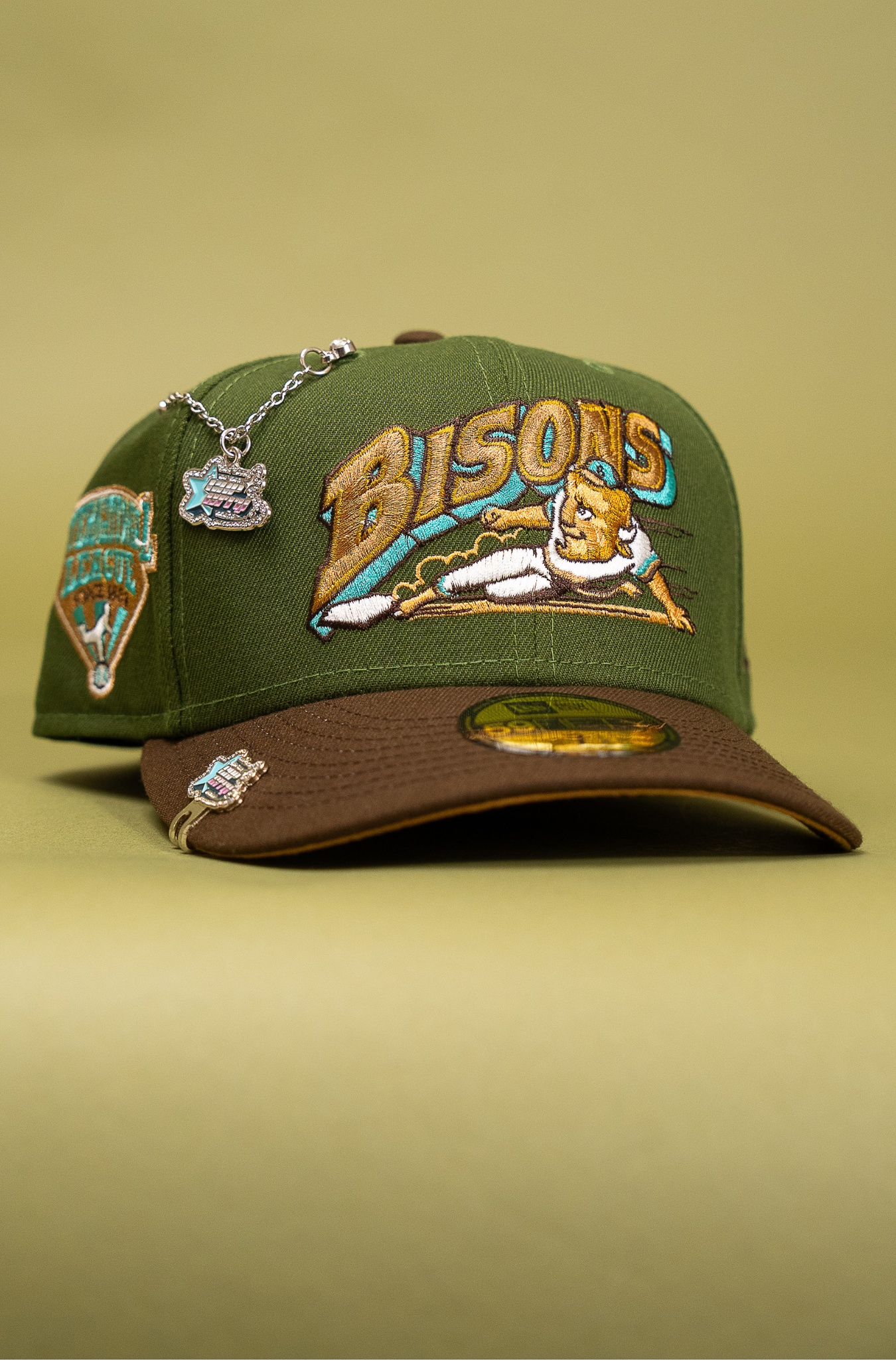 New Era Exclusive 59Fifty Olive/Brown Buffalo Bisons W/ International League Side Patch