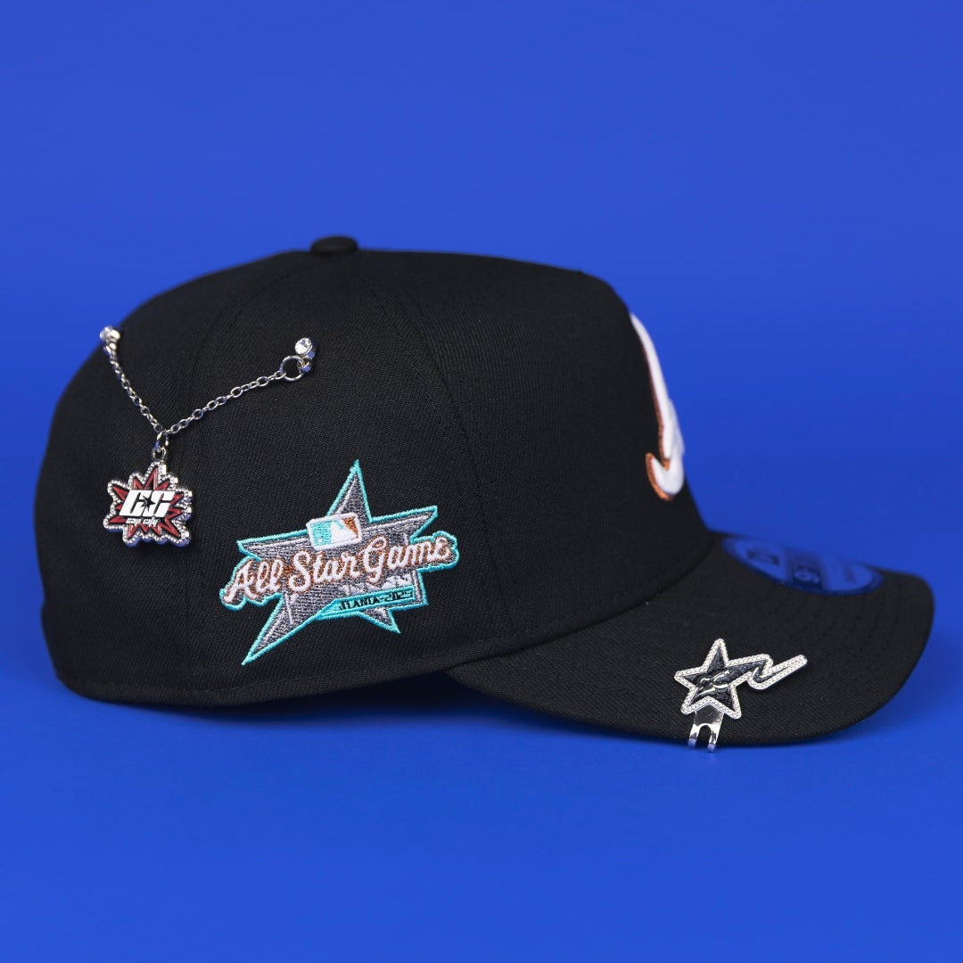 NEW ERA 9FIFTY A-FRAME BLACK ATLANTA BRAVES SNAPBACK W/ ALL STAR GAME SIDE PATCH