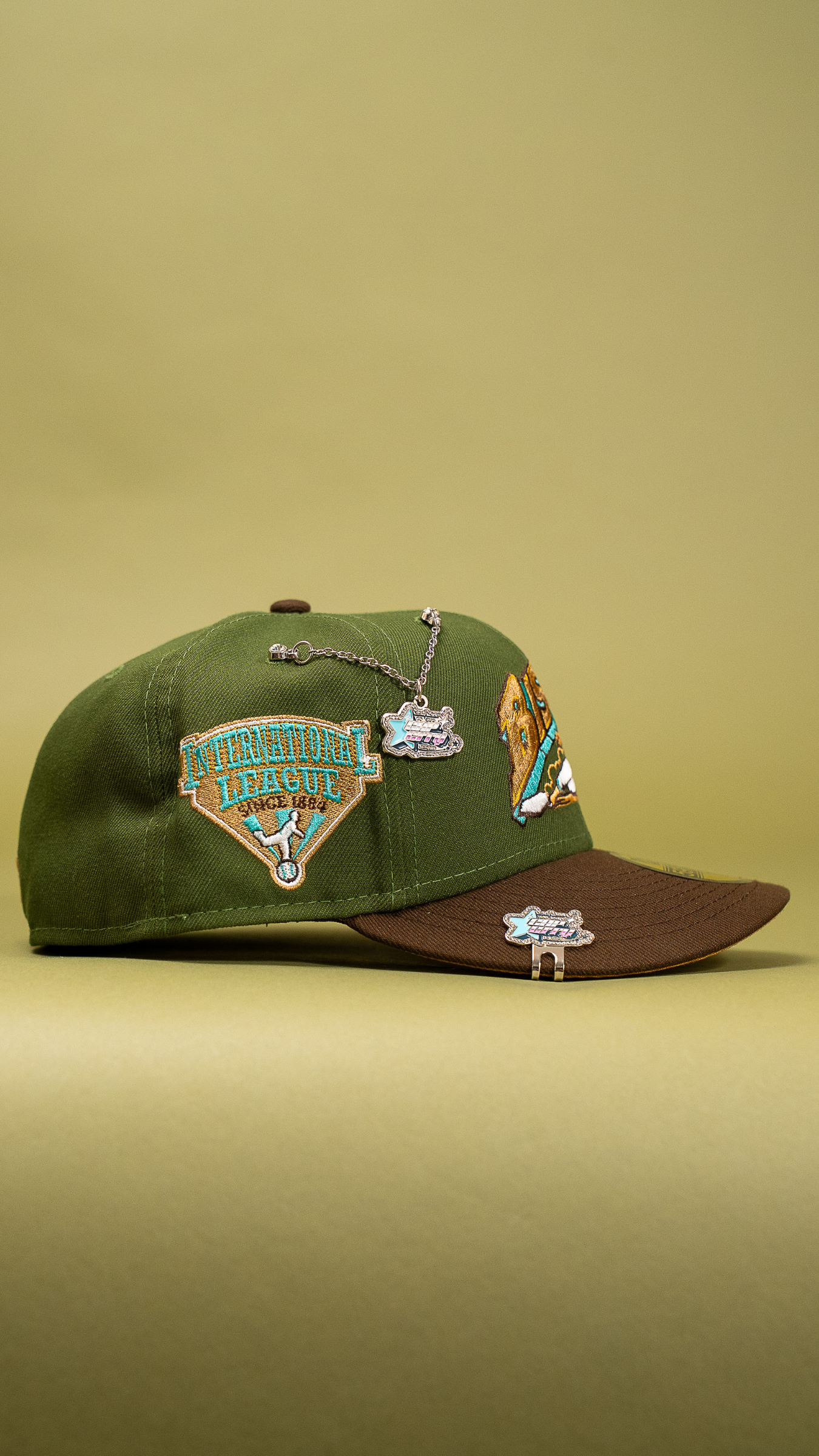 New Era Exclusive 59Fifty Olive/Brown Buffalo Bisons W/ International League Side Patch