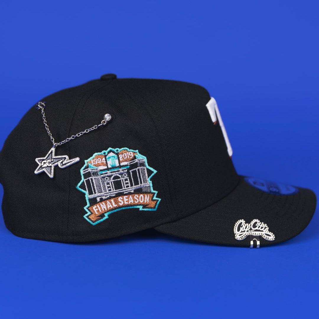 NEW ERA 9FIFTY A-FRAME BLACK TEXAS RANGERS SNAPBACK W/ FINAL SEASON SIDE PATCH