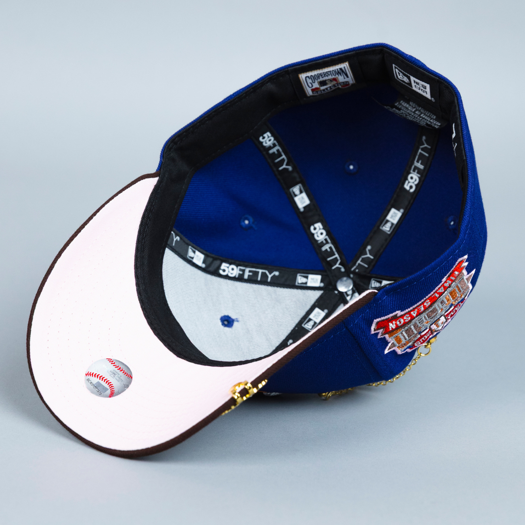 NEW ERA EXCLUSIVE 59FIFTY DARK BLUE/ BROWN TEXAS RANGERS W/ FINAL SEASON SIDE PATCH