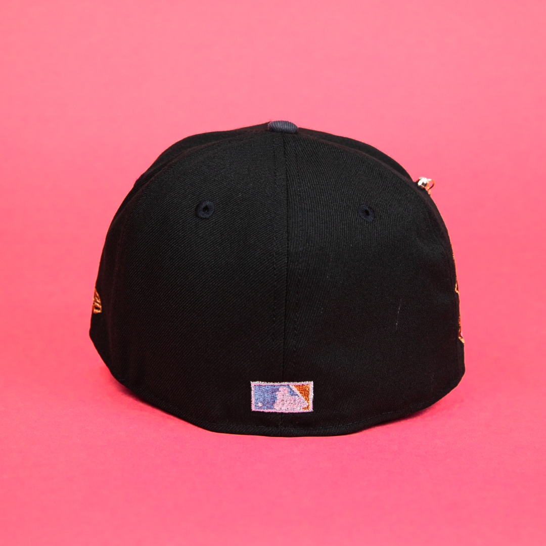 NEW ERA EXCLUSIVE 59FIFTY BLACK/ GREY TEXAS RANGERS W/ FINAL SEASON SIDE PATCH