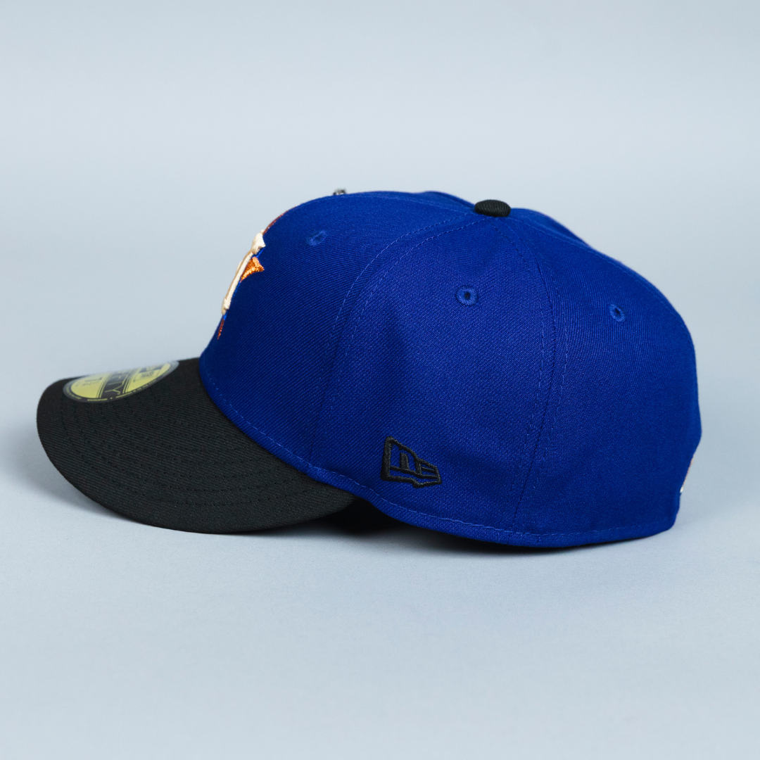 NEW ERA EXCLUSIVE 59FIFTY DARK BLUE/ BLACK HOUSTON ASTROS W/ 2022 WORLD SERIES SIDE PATCH