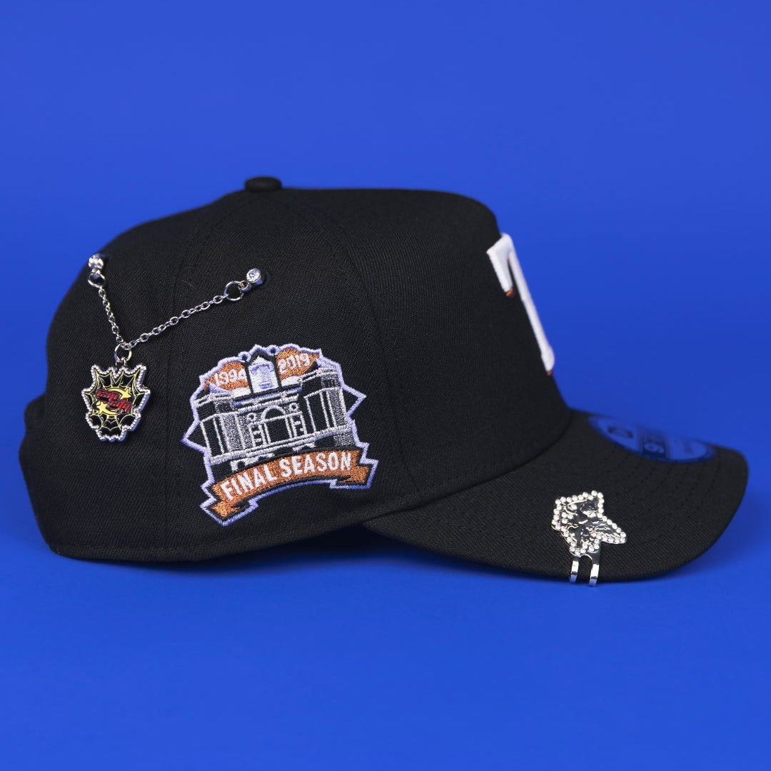 NEW ERA 9FIFTY A-FRAME BLACK TEXAS RANGERS SNAPBACK W/ FINAL SEASON SIDE PATCH