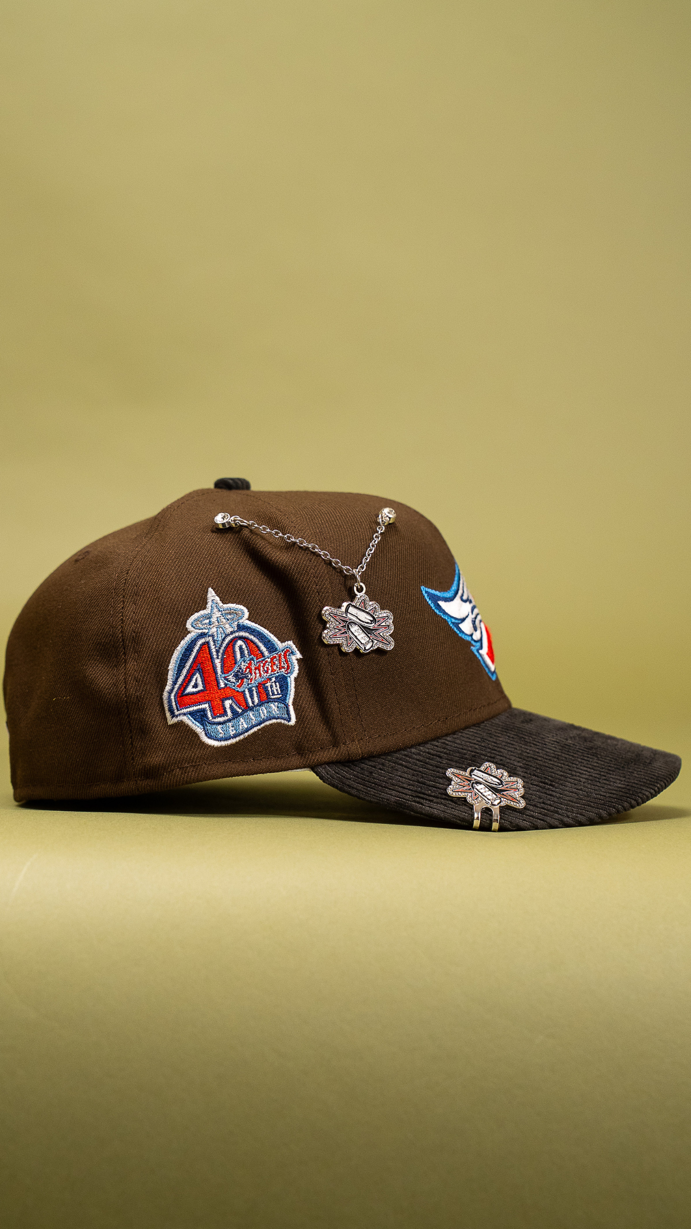 New Era Exclusive 59Fifty Brown/Corduroy Anaheim Angels W/ 40th Anniversary Side Patch
