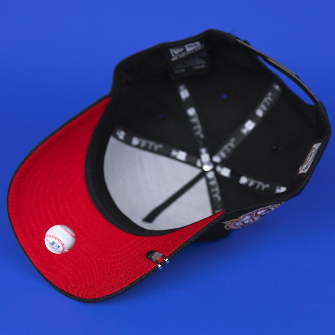 NEW ERA 9FIFTY A-FRAME BLACK ANAHEIM ANGELS SNAPBACK W/ 50TH ANNIVERSARY SIDE PATCH