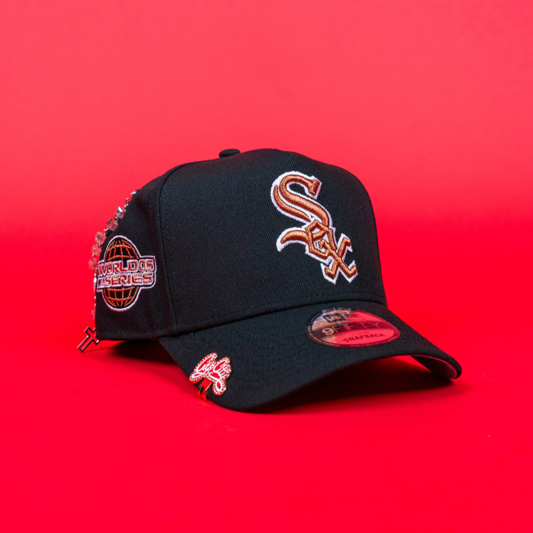 NEW ERA 9FIFTY A-FRAME BLACK CHICAGO WHITE SOX SNAPBACK W/ 2005 WORLD SERIES SIDE PATCH