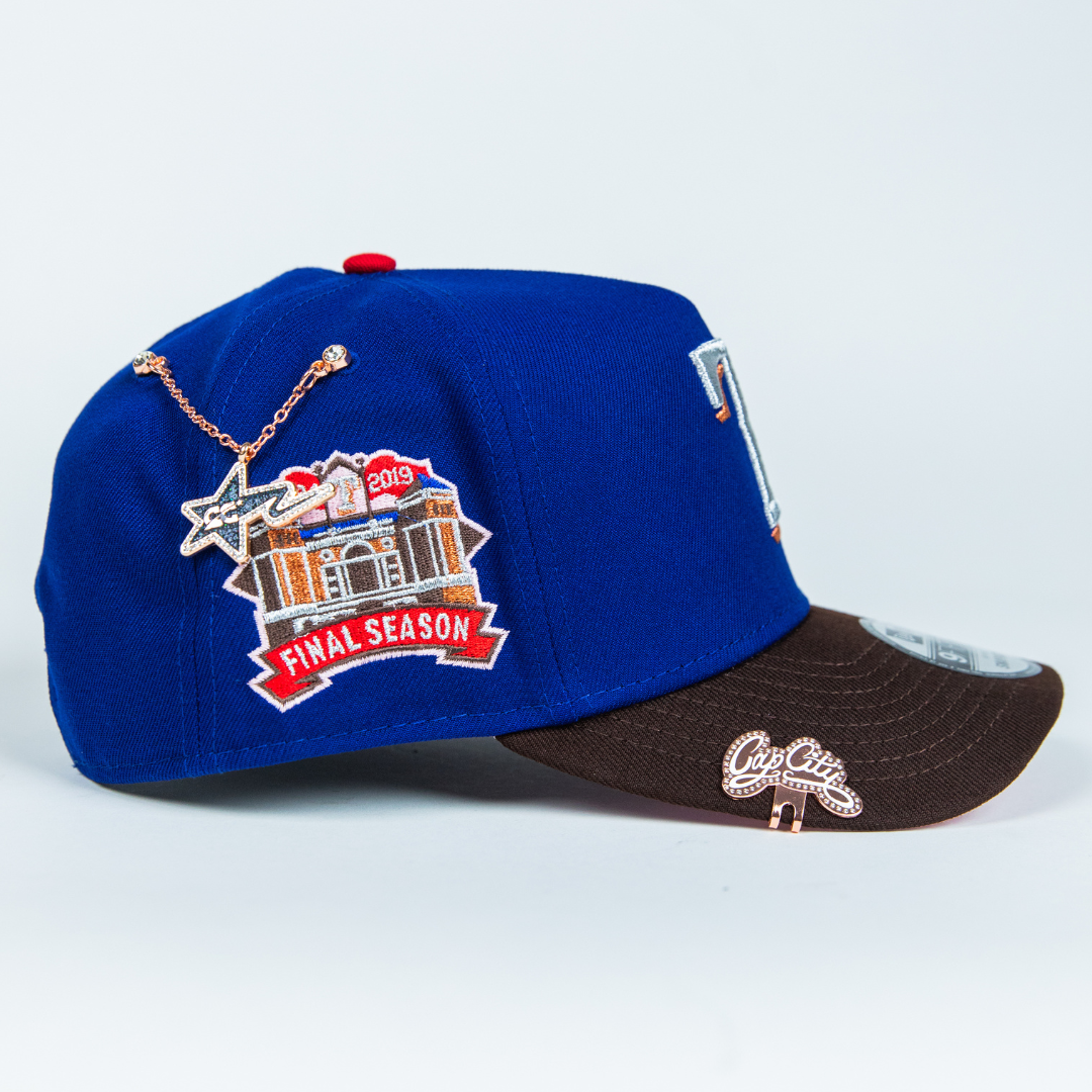 NEW ERA 9FIFTY A-FRAME BLUE/ BROWN TEXAS RANGERS SNAPBACK W/ FINAL SEASON SIDE PATCH