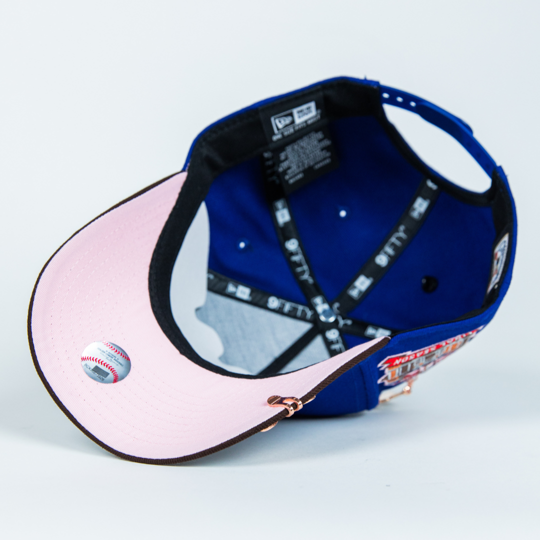 NEW ERA 9FIFTY A-FRAME BLUE/ BROWN TEXAS RANGERS SNAPBACK W/ FINAL SEASON SIDE PATCH