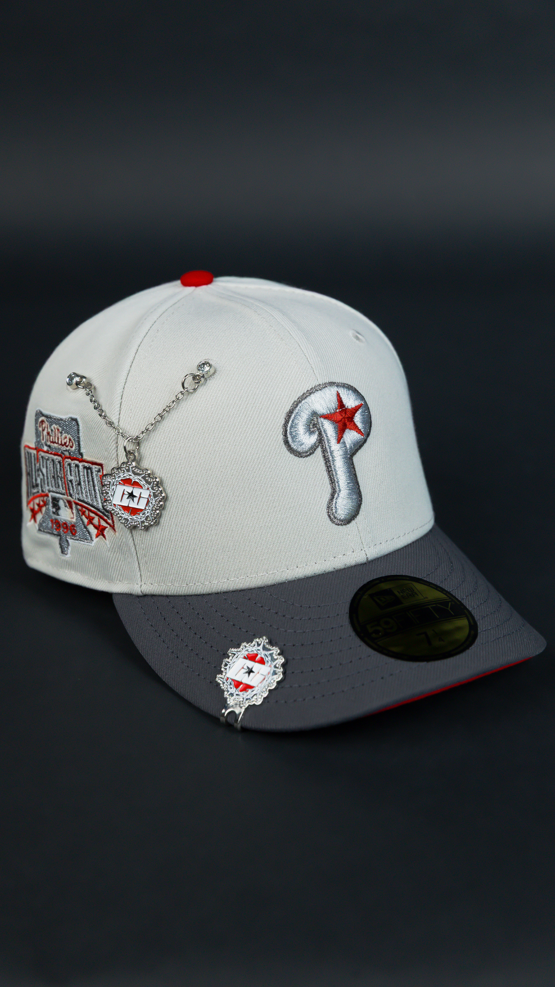 NEW ERA EXCLUSIVE 59FIFTY SMOKE GREY PHILADELPHIA PHILLIES W/ 1996 ALL STAR GAME SIDE PATCH