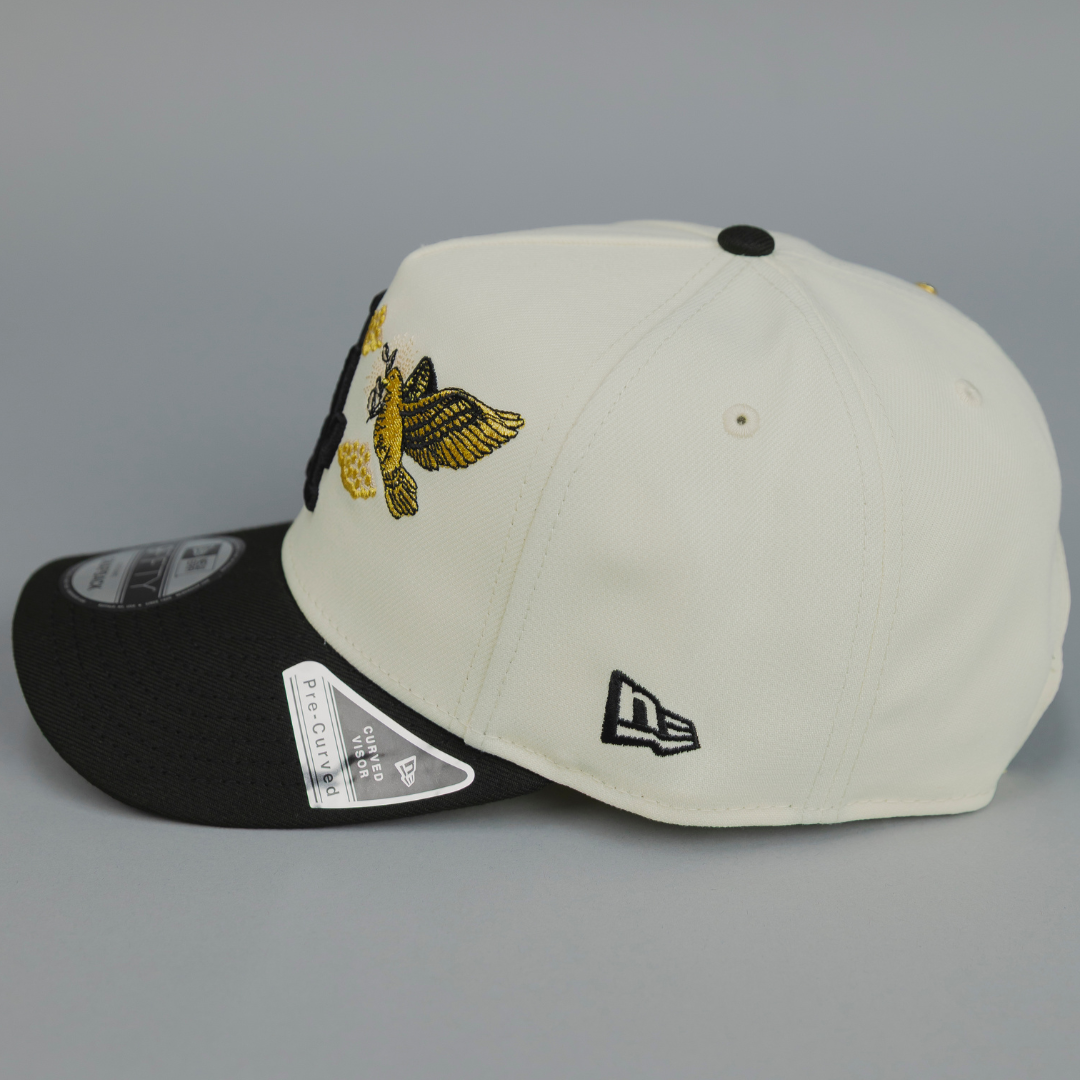 NEW ERA EXCLUSIVE 9FIFTY A-FRAME CHROME/ BLACK LOS ANGELES DODGERS "HEAVENLY CITY" W/ WORLD SERIES CHAMPIONS SIDE PATCH *FREE BLIP INCLUDED