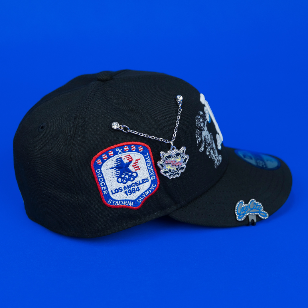 NEW ERA EXCLUSIVE 59FIFTY BLACK LOS ANGELES DODGERS "HEAVENLY CITY" W/ 1984 OLYMPIC SIDE PATCH *FREE BLIP INCLUDED