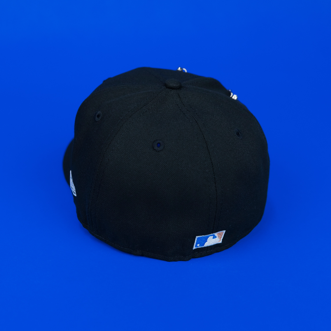 NEW ERA EXCLUSIVE 59FIFTY BLACK LOS ANGELES DODGERS "HEAVENLY CITY" W/ 40TH ANNIVERSARY SIDE PATCH *FREE BLIP INCLUDED