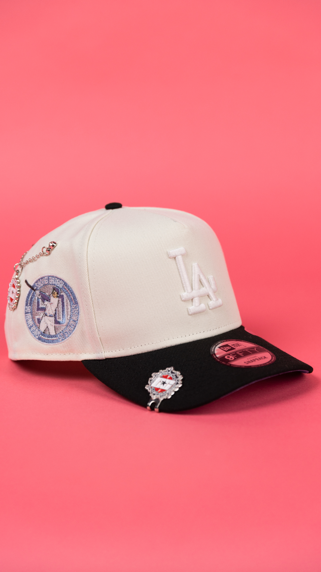 NEW ERA 9FIFTY A-FRAME CHROME/ BLACK LOS ANGELES DODGERS SNAPBACK W/ SHOHEI OHTANI SIDE PATCH