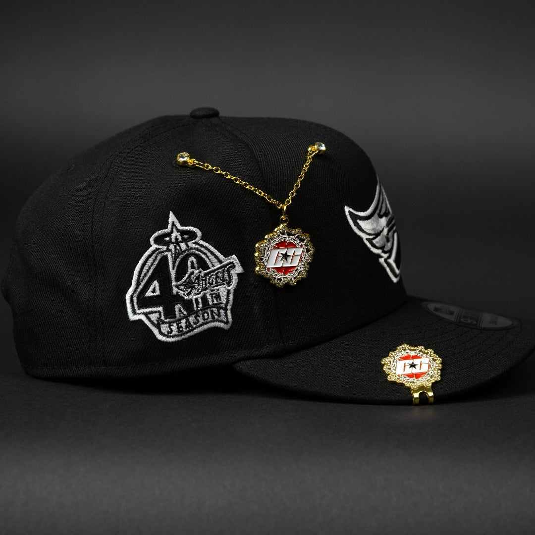 NEW ERA EXCLUSIVE 9FIFTY BLACK ANAHEIM ANGELS SNAPBACK W/ 40TH ANNIVERSARY SIDE PATCH