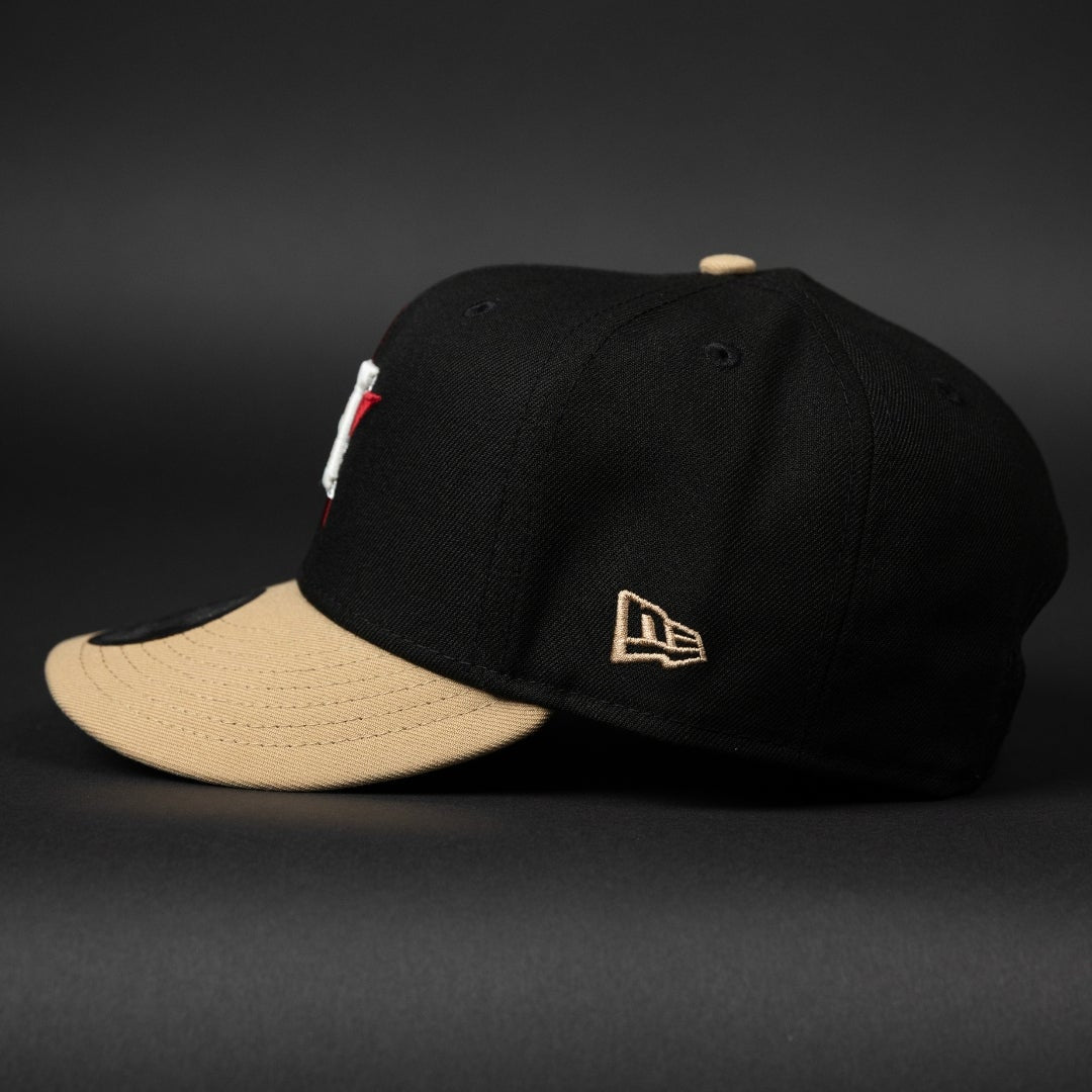 NEW ERA EXCLUSIVE 9FIFTY BLACK/ BEIGE HOUSTON ASTROS SNAPBACK W/ WORLD SERIES SIDE PATCH