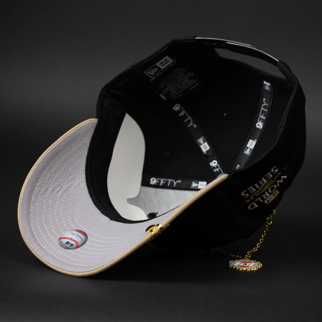 NEW ERA EXCLUSIVE 9FIFTY BLACK/ BEIGE HOUSTON ASTROS SNAPBACK W/ WORLD SERIES SIDE PATCH