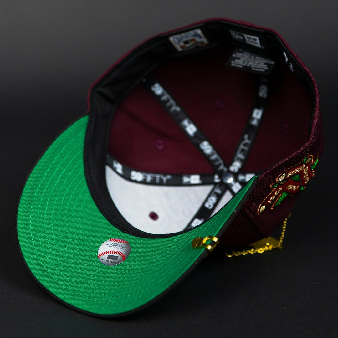 NEW ERA EXCLUSIVE 59FIFTY BURGUNDY/ BLACK BOSTON RED SOX W/ 1961 ALL STAR GAME SIDE PATCH