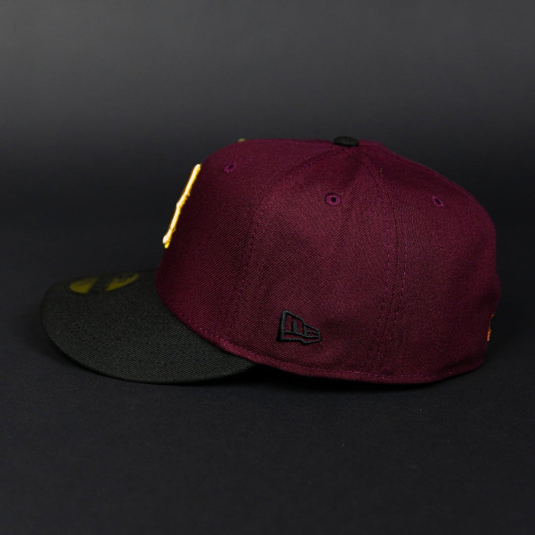 NEW ERA EXCLUSIVE 59FIFTY BURGUNDY/ BLACK BOSTON RED SOX W/ 1961 ALL STAR GAME SIDE PATCH