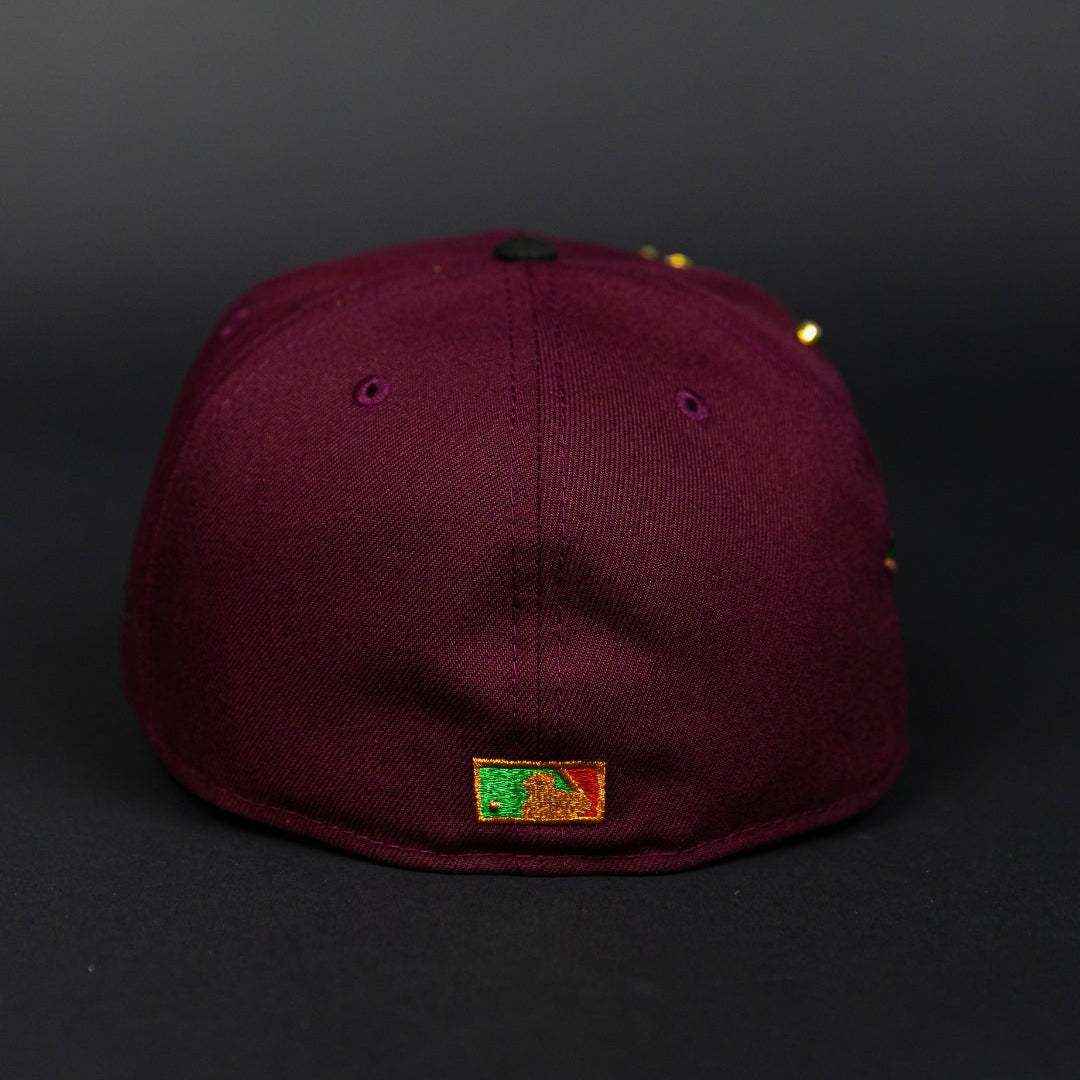 NEW ERA EXCLUSIVE 59FIFTY BURGUNDY/ BLACK BOSTON RED SOX W/ 1961 ALL S