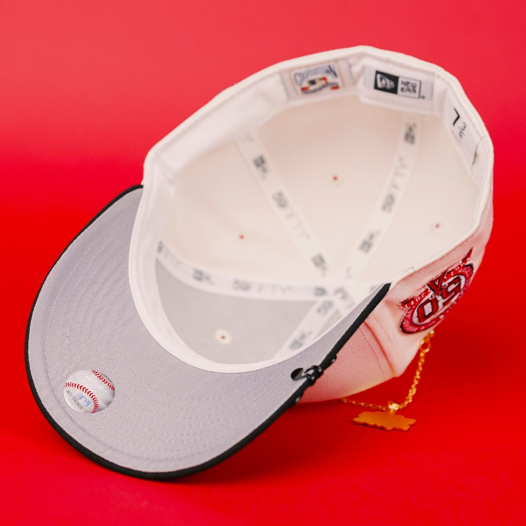 NEW ERA EXCLUSIVE 59FIFTY CHROME/ BLACK LOS ANGELES ANGELS W/ 50TH ANNIVERSARY SIDE PATCH