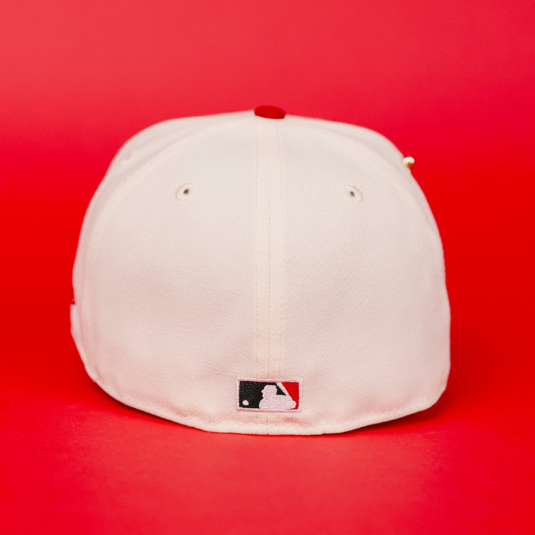 NEW ERA EXCLUSIVE 59FIFTY CHROME/ BLACK LOS ANGELES ANGELS W/ 50TH ANNIVERSARY SIDE PATCH