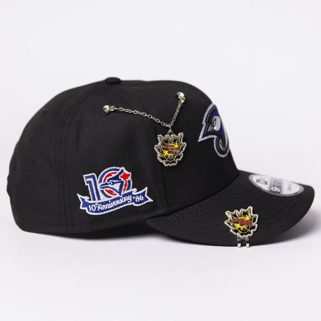 NEW ERA EXCLUSIVE 9FIFTY BLACK TORONTO BLUE JAYS SNAPBACK W/ 10TH ANNIVERSARY SIDE PATCH