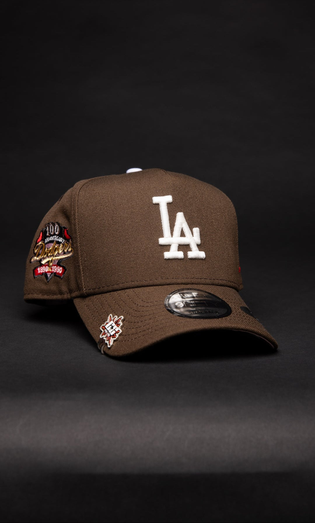 NEW ERA 9FIFTY A-FRAME BROWN LOS ANGELES DODGERS SNAPBACK W/ 100TH ANNIVERSARY SIDE PATCH