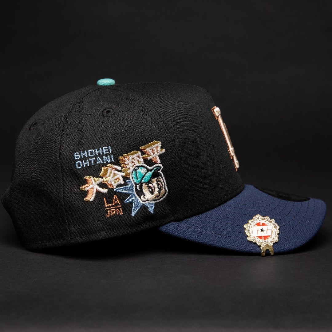 NEW ERA 9FIFTY A-FRAME BLACK/NAVY LOS ANGELES DODGERS SNAPBACK W/ "SHOHEI OHTANI" SIDE PATCH