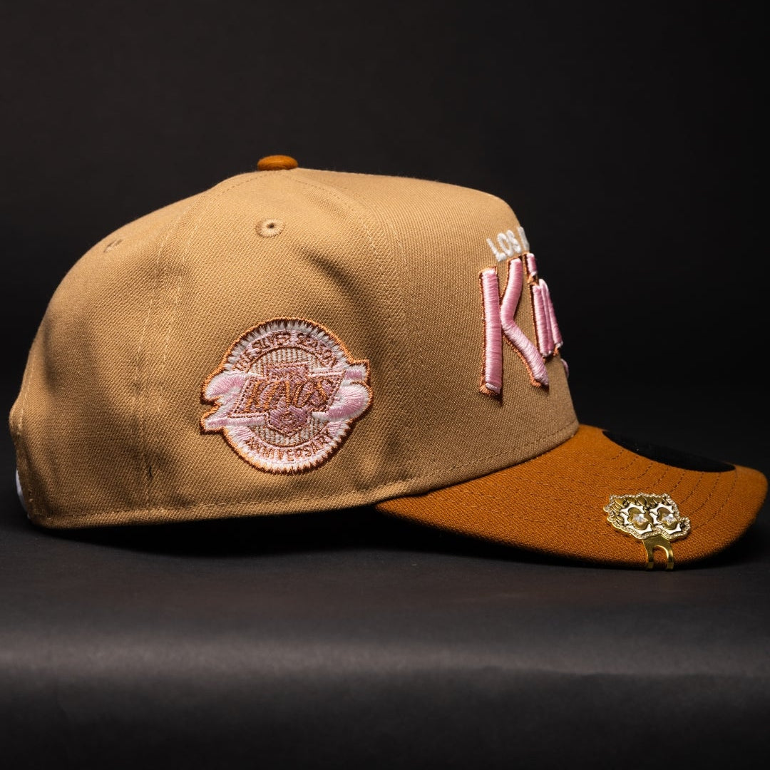 NEW ERA 9FIFTY A-FRAME BEIGE/KHAKI LOS ANGELES KINGS SCRIPT SNAPBACK W/ "KINGS" SIDE PATCH