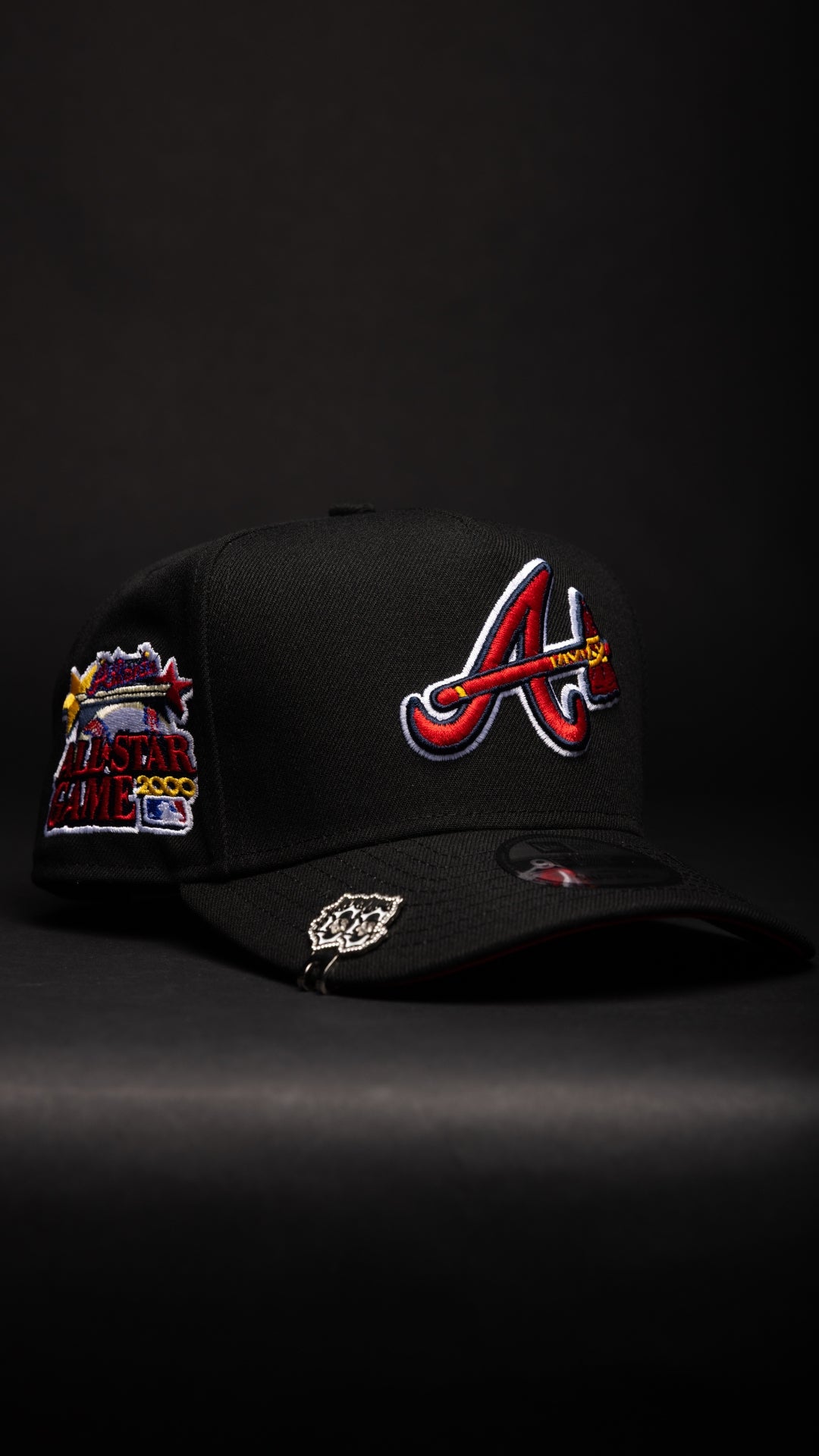 NEW ERA 9FIFTY A-FRAME BLACK ATLANTA BRAVES SNAPBACK W/ 2000 ALL STAR GAME SIDE PATCH