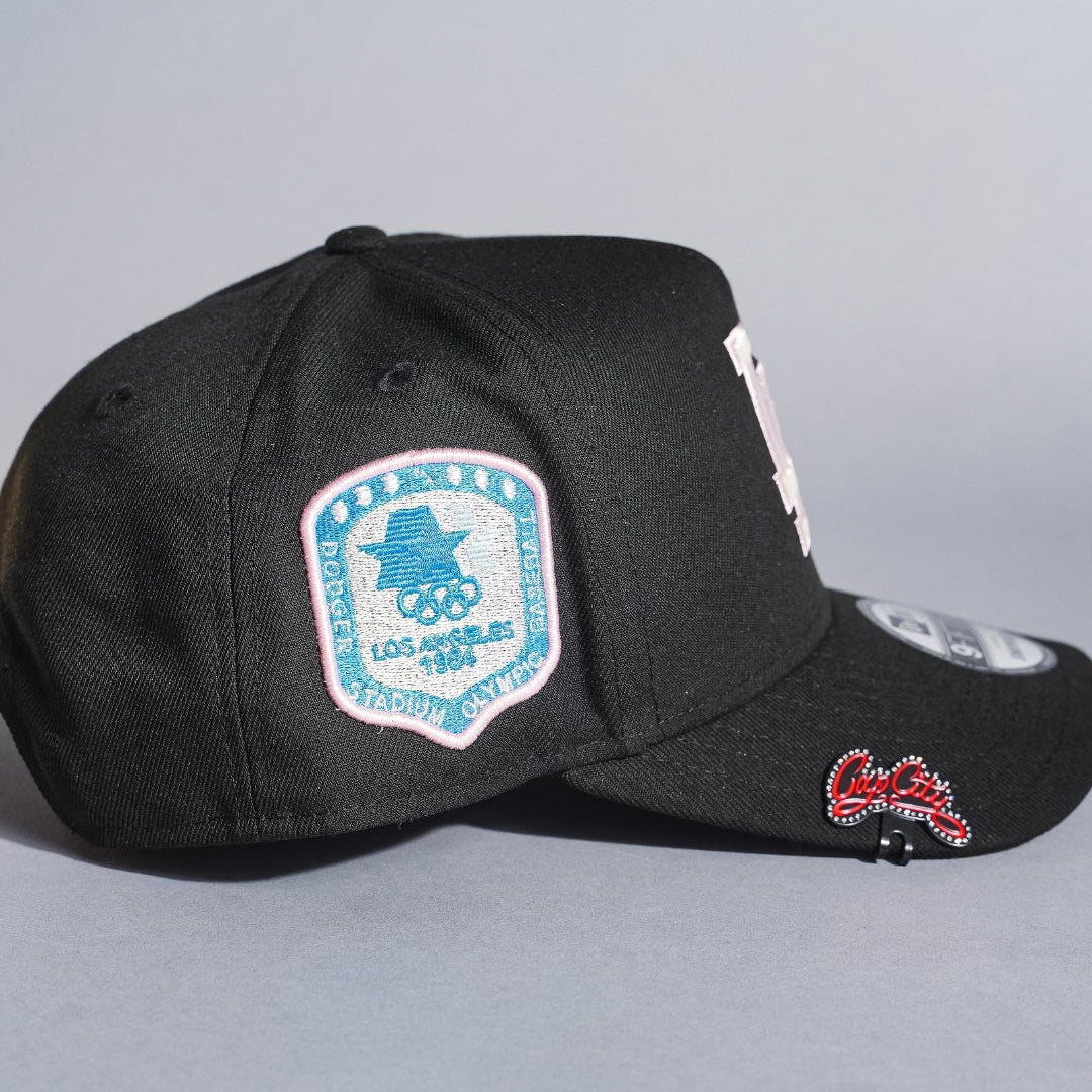 NEW ERA 9FIFTY A-FRAME BLACK LOS ANGELES DODGERS SNAPBACK W/ 1984 OLYMPIC SIDE PATCH