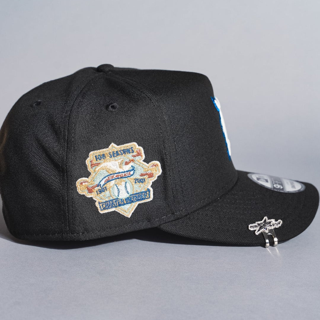 NEW ERA 9FIFTY A-FRAME BLACK DETROIT TIGERS SNAPBACK W/ 100TH SEASON SIDE PATCH