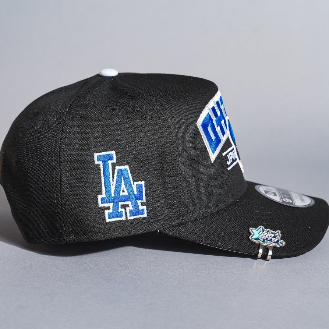NEW ERA 9FIFTY A-FRAME BLACK LOS ANGELES DODGERS "SHOHEI OHTANI" SCRIPT W/ LA LOGO SIDE PATCH