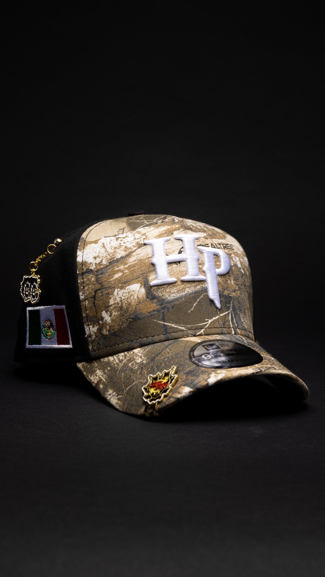 NEW* HERENCIA DE PATRONES x NEW ERA x CAP CITY REALTREE "HERENCIA LOGO" 9FIFTY A-FRAME W/ MEXICAN FLAG SIDE PATCH -FREE BLIP INCLUDED
