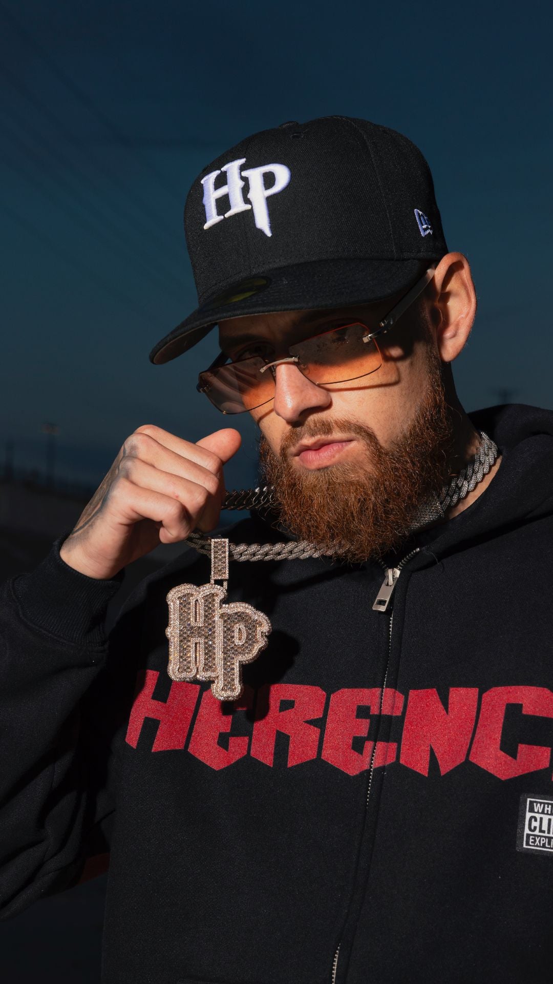 PRE ORDER - HERENCIA DE PATRONES x NEW ERA x CAP CITY BLACK "HERENCIA HP LOGO" 59FIFTY FITTED W/ MEXICAN FLAG SIDE PATCH -SHIPS IN 8-10 WEEKS