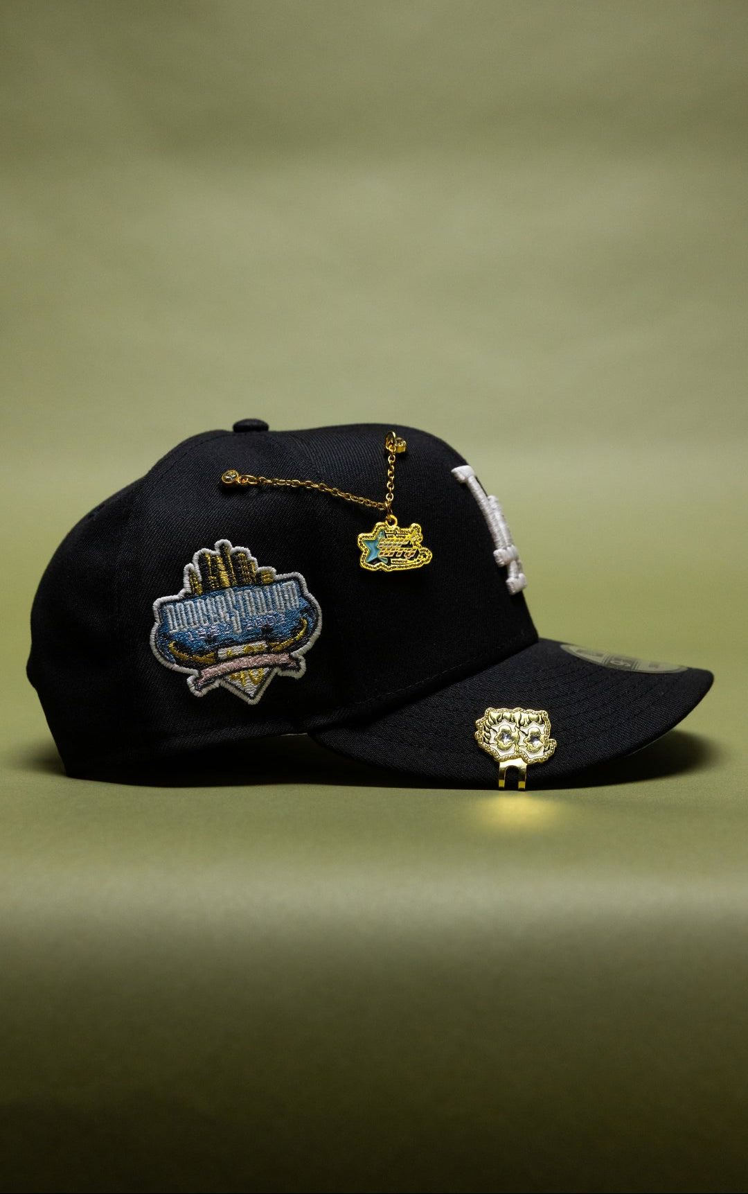 NEW ERA EXCLUSIVE 9FIFTY BLACK LOS ANGELES DODGERS SNAPBACK W/ 40TH ANNIVERSARY SIDE PATCH