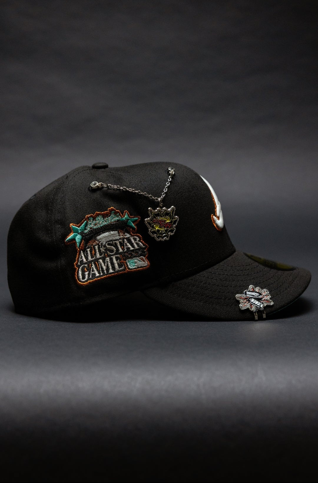 NEW ERA EXCLUSIVE 59FIFTY BLACK ATLANTA BRAVES W/ 2000 ALL STAR GAME SIDE PATCH
