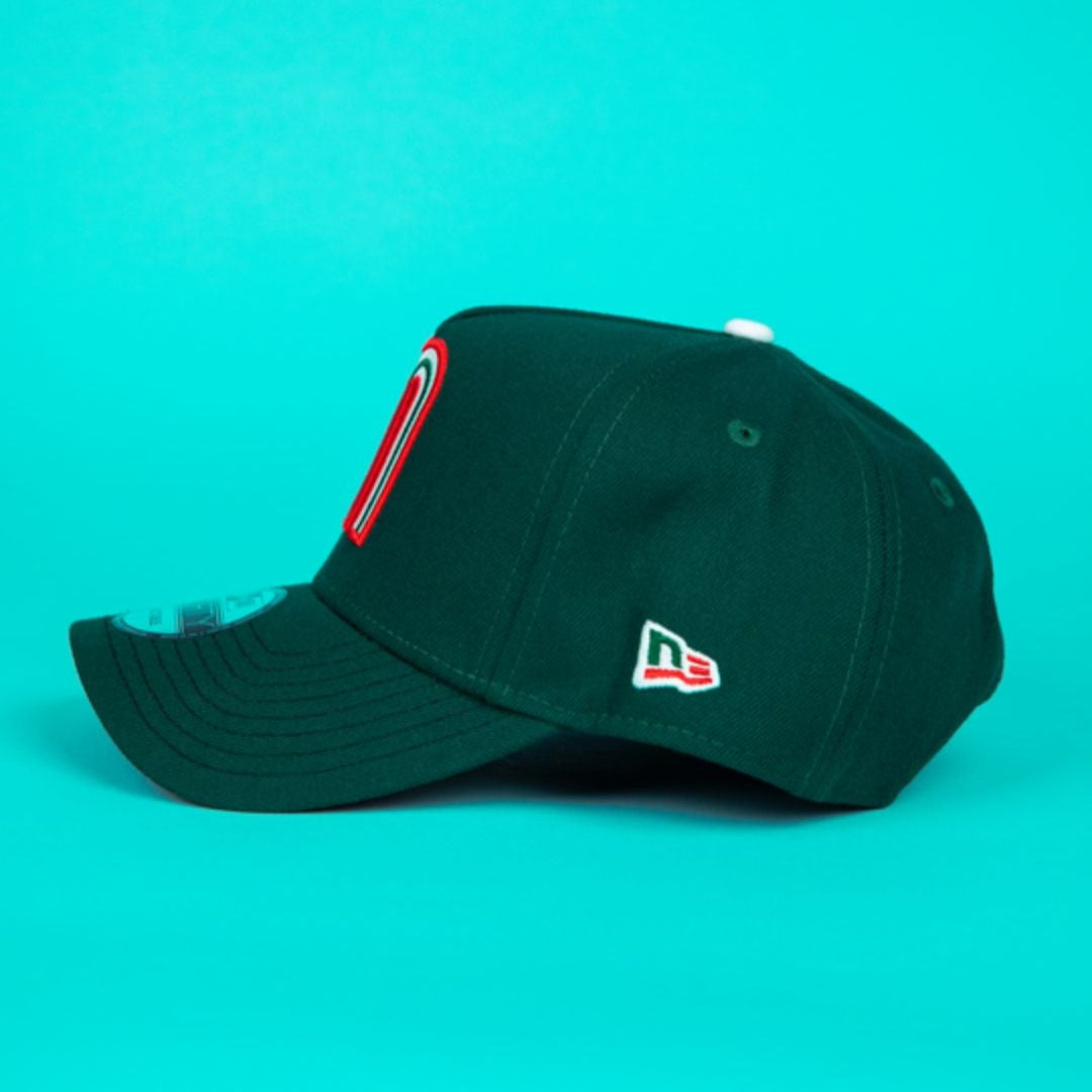 NEW ERA 9FORTY A-FRAME FOREST GREEN MEXICO ADJUSTABLE W/ EL GALLO SIDE PATCH
