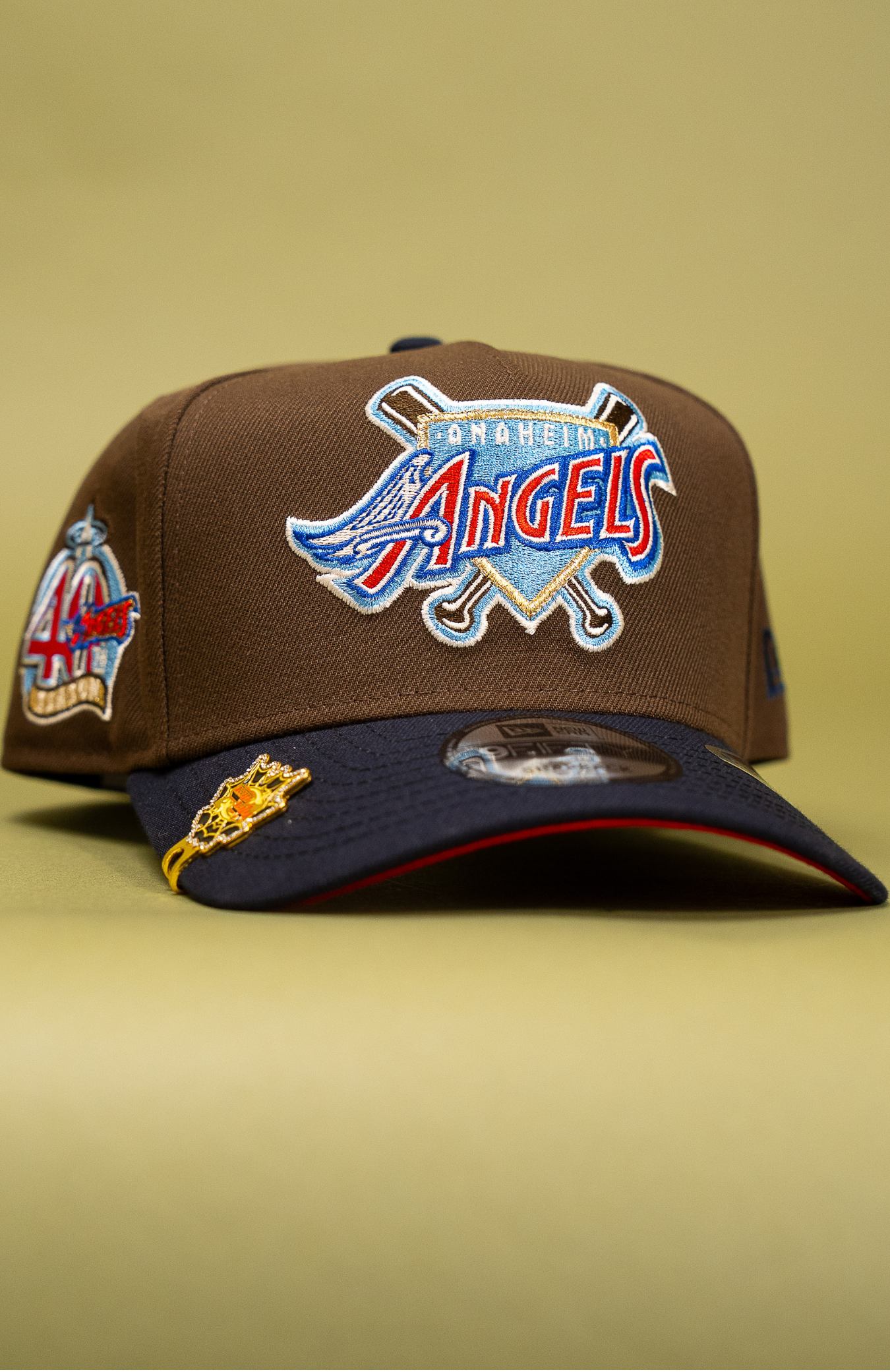 New Era 9Fifty A-Frame Brown/Navy Anaheim Angels Snapback W/ 40th Anniversary Side Patch