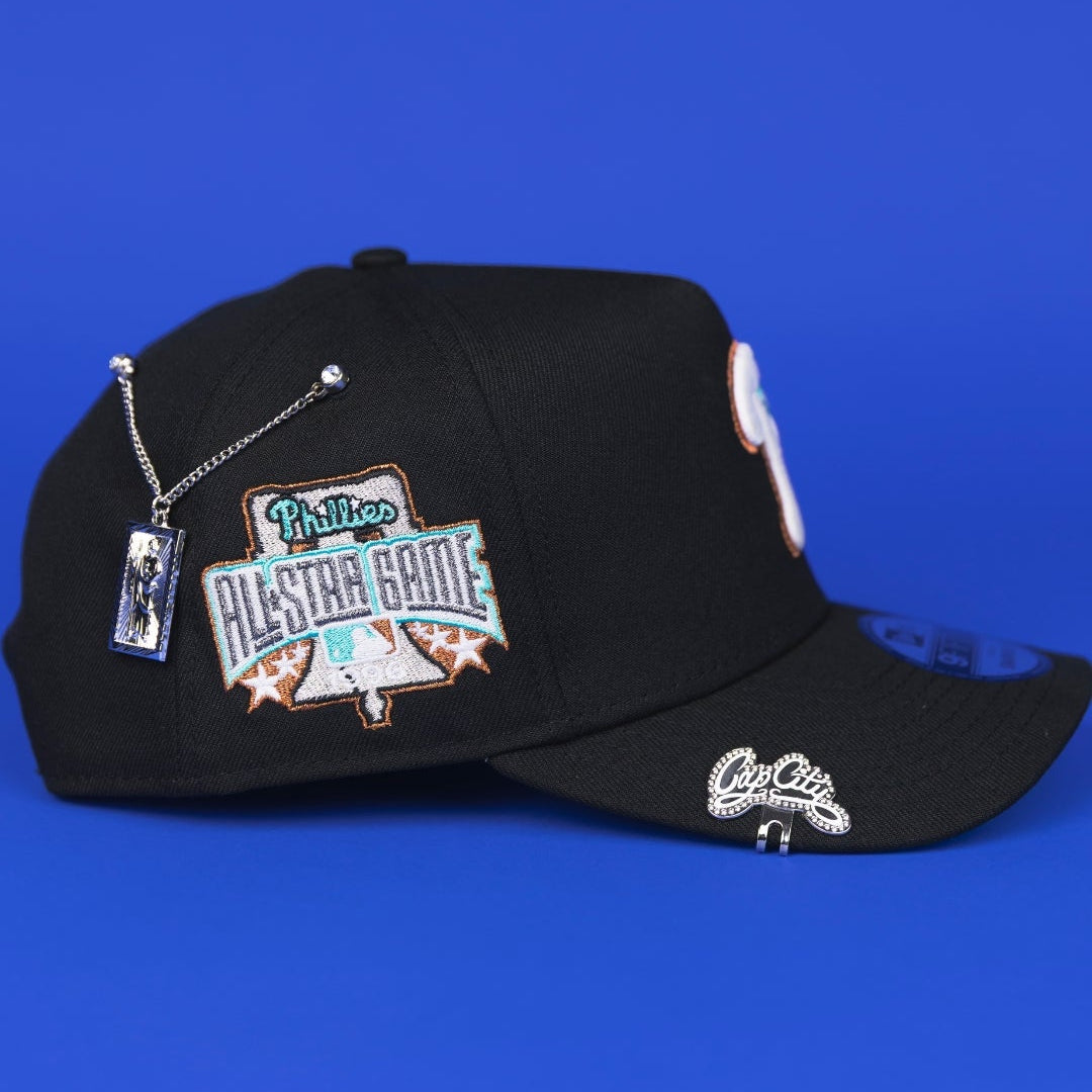 NEW ERA 9FIFTY A-FRAME BLACK PHILADELPHIA PHILLIES SNAPBACK W/ 1996 ALL STAR GAME SIDE PATCH