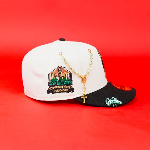 NEW ERA EXCLUSIVE 59FIFTY CHROME/ BLACK SAN JUDAS W/ "CAP CITY 15TH ANNIVERSARY" SIDE PATCH