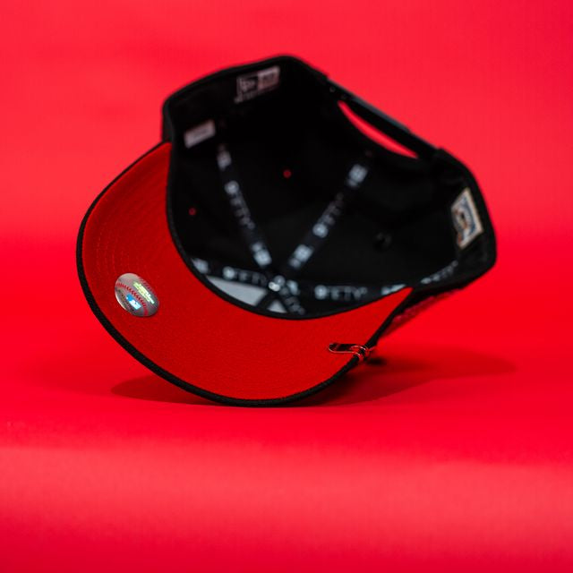 NEW ERA EXCLUSIVE 9FIFTY A-FRAME BLACK LOS ANGELES DODGERS SNAPBACK W/ 50TH ANNIVERSARY SIDE PATCH