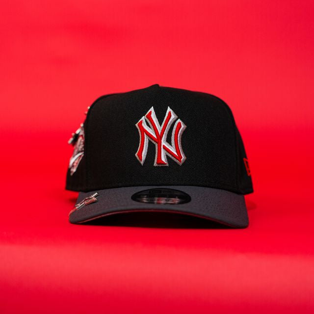 NEW ERA EXCLUSIVE 9FIFTY A-FRAME BLACK/ GREY NEW YORK YANKEES MESHBACK SNAPBACK W/ 1996 WORLD SERIES SIDE PATCH